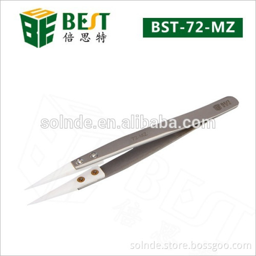 BEST 72-MZ ESD 302 stainless steel Heat Resistant ceramic tweezers for E-cigarette